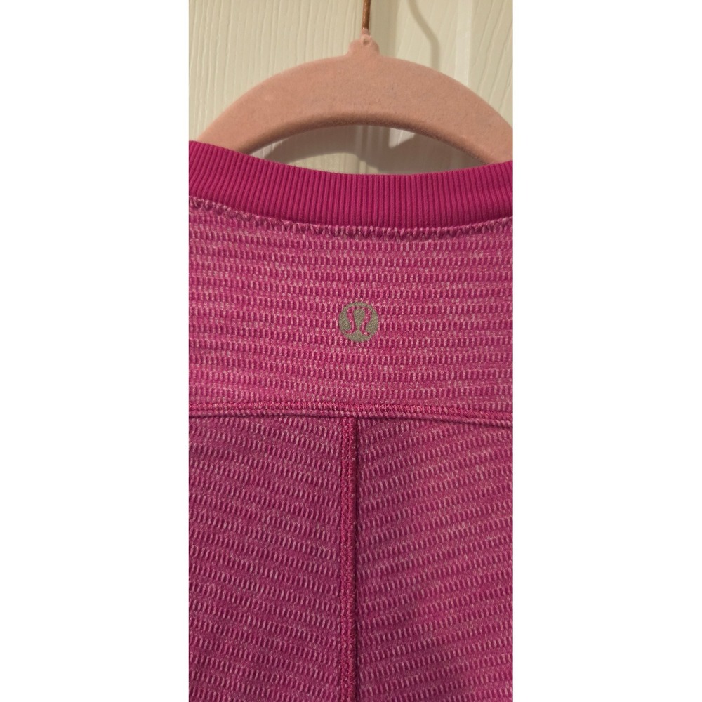 Lululemon Base Runner Long Sleeve 8 Mini Check Pique Raspberry Rulu Run - Picture 5 of 6